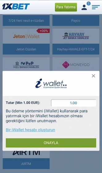 1XBET Deposit - Dijital cüzdanlar