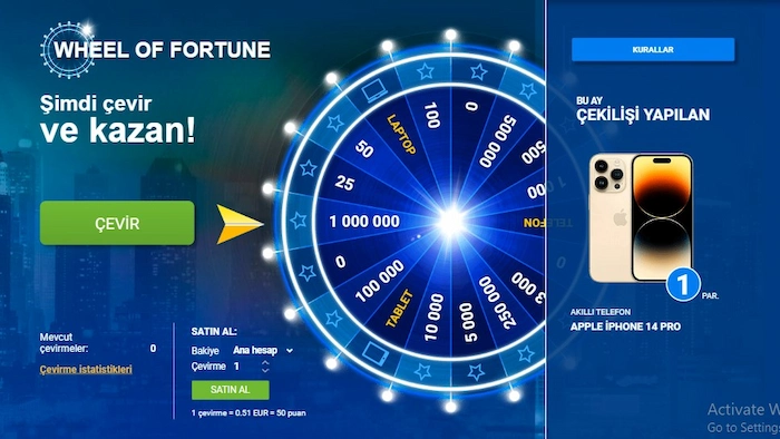 WHEEL OF FORTUNE - 1XBET Promosyonu