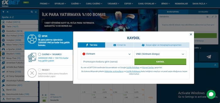 1XBET'e kaydolun Konusunda Ayrıntılı Talimatlar